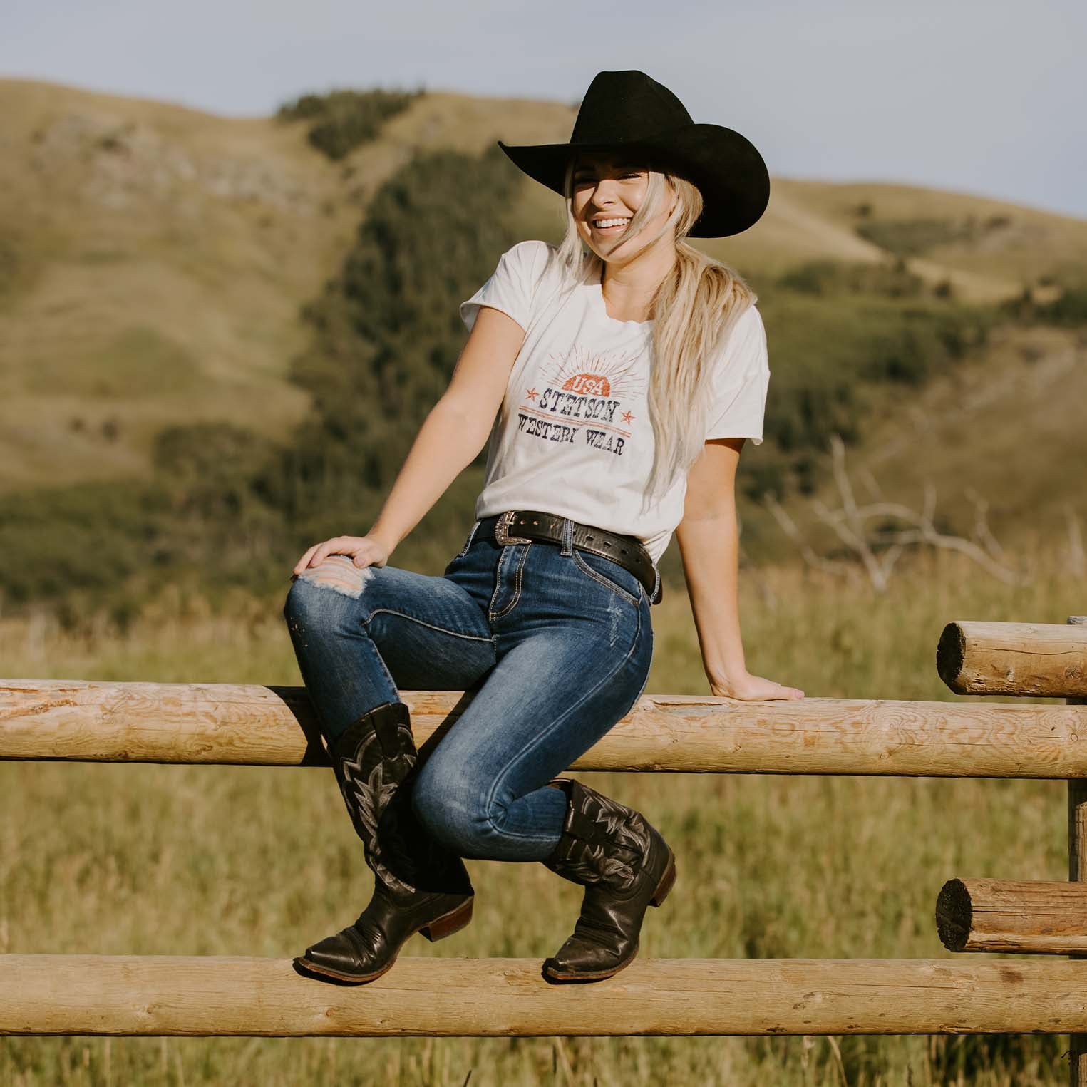 Sunrise Graphic Tee White | Stetson