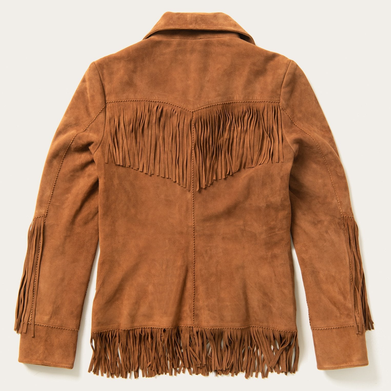 Lamb Suede Fringed Jacket Brown | Stetson