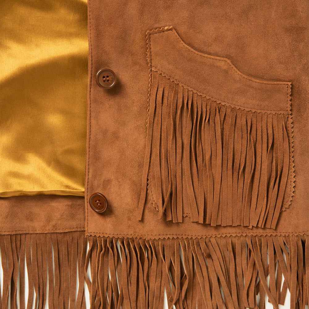 Lamb Suede Fringed Jacket Brown | Stetson