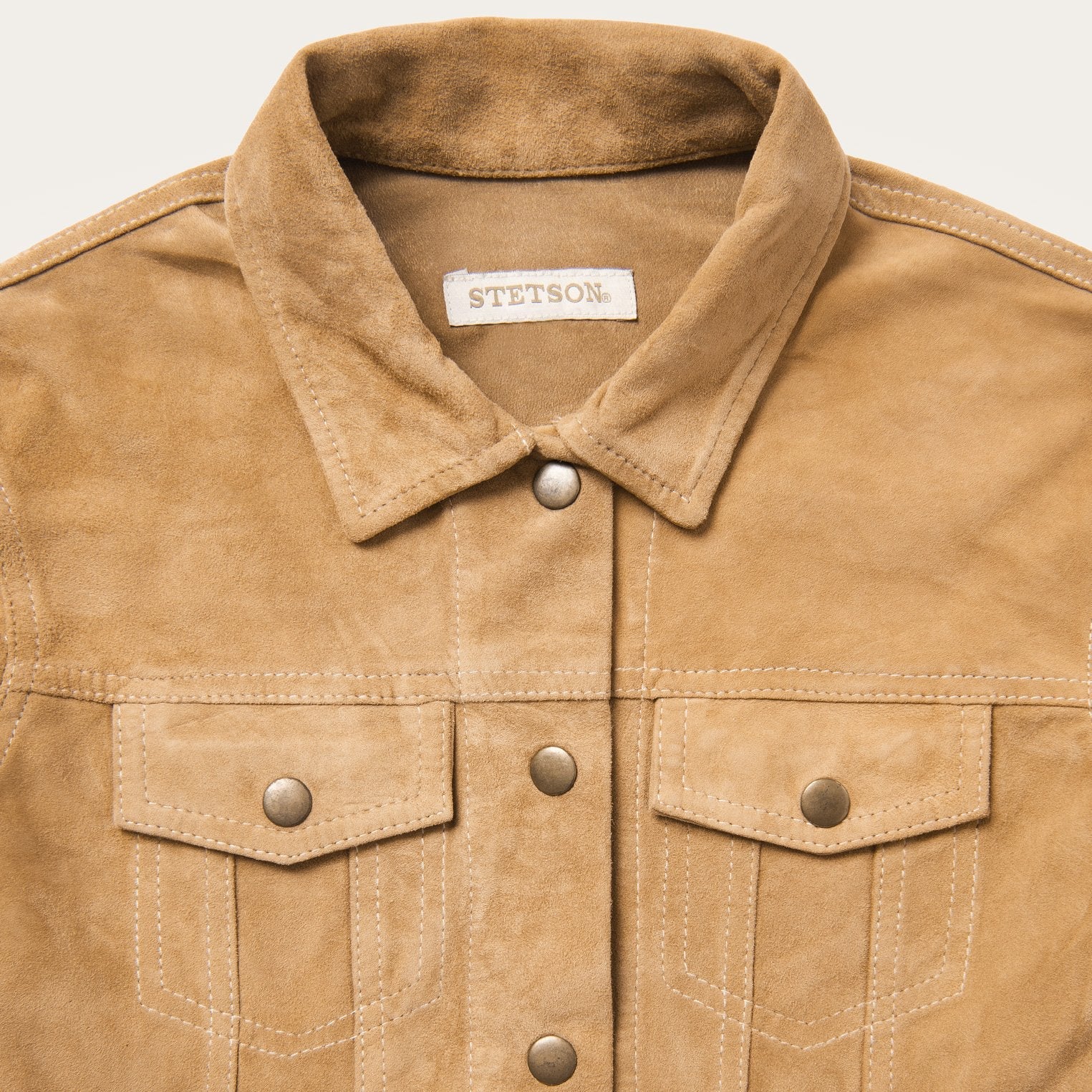 Suede Denim Shirt Jacket Brown | Stetson