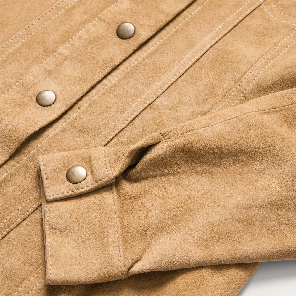 Suede Denim Shirt Jacket Brown | Stetson