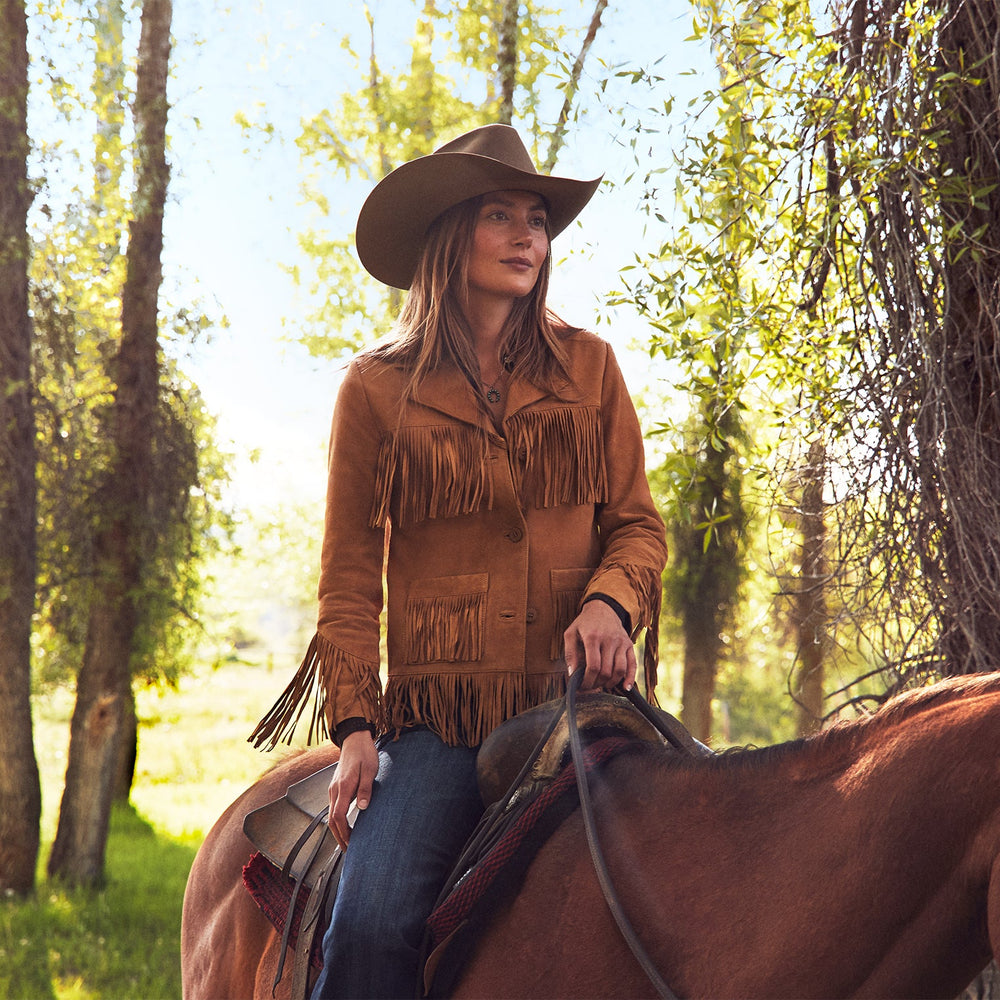 Fringe Suede Jacket Tan | Stetson