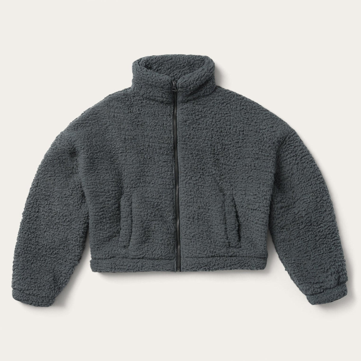 Fuzzy Teddy Bear Fleece Jacket Grey | Stetson