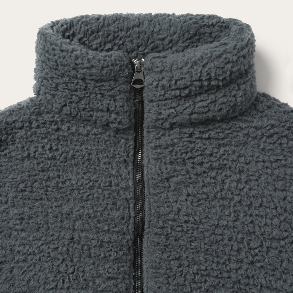 Fuzzy Teddy Bear Fleece Jacket Grey | Stetson
