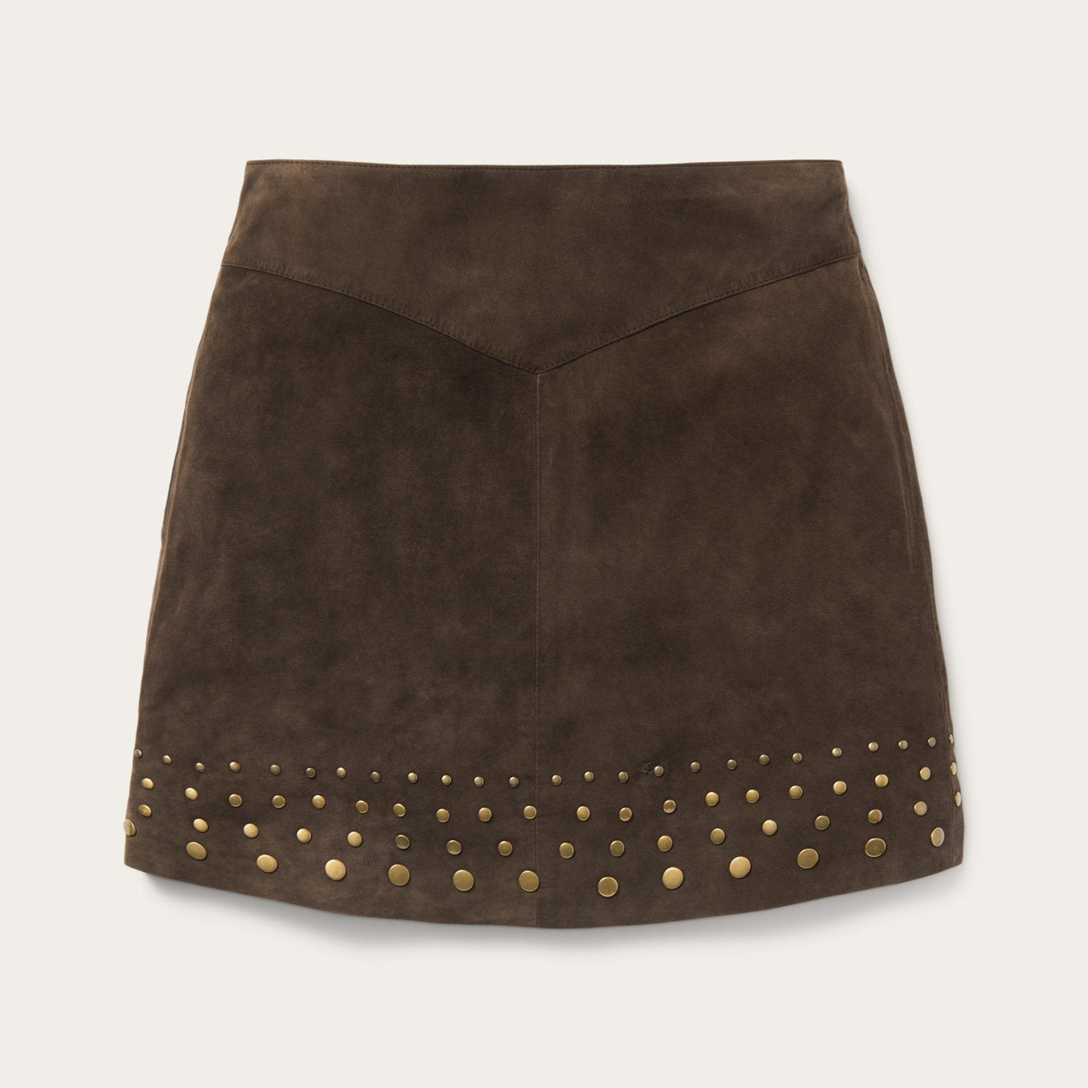 Lamb Suede Skirt with Nailheads Brown | Stetson