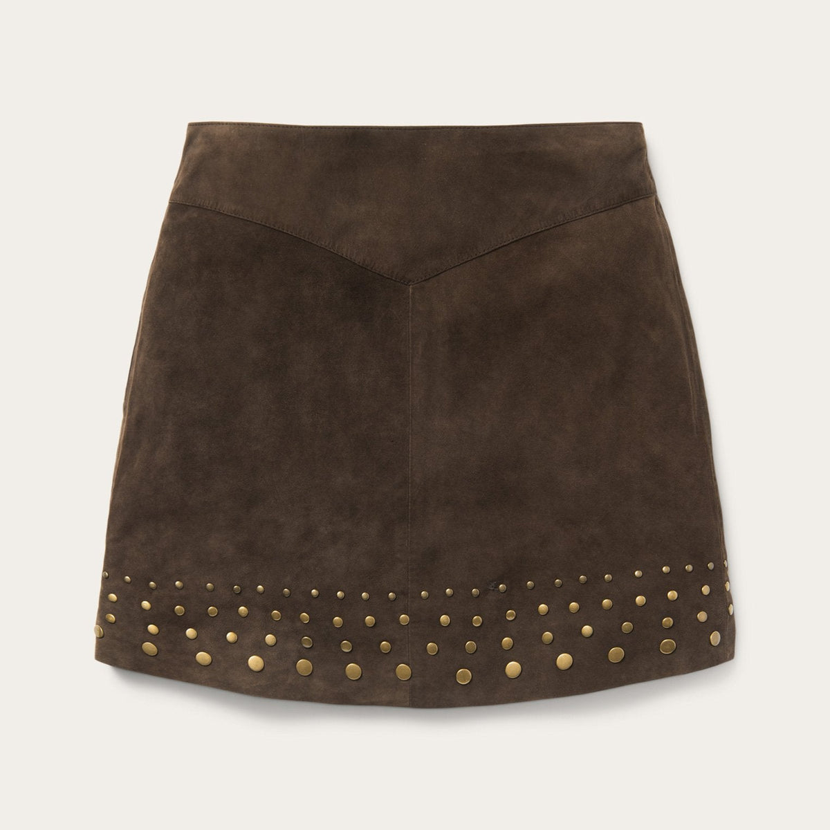 Lamb Suede Skirt with Nailheads Brown | Stetson