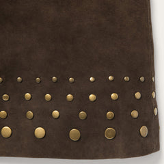 Lamb Suede Skirt with Nailheads Brown | Stetson