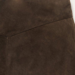 Lamb Suede Skirt with Nailheads Brown | Stetson
