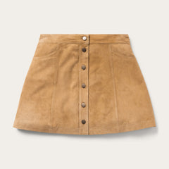 Lamb Suede Gored Skirt Brown | Stetson