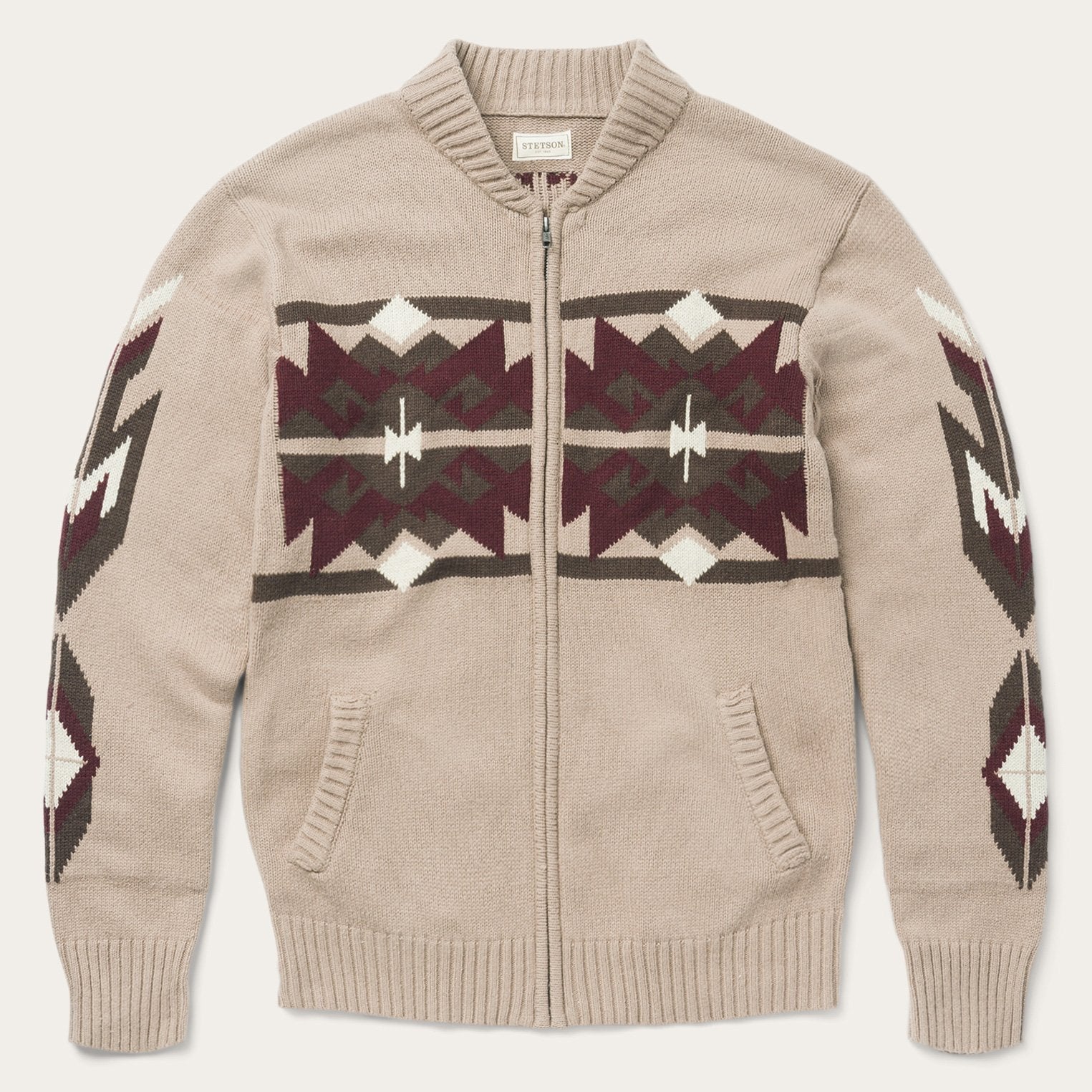 Brown Aztec Cardigan Brown | Stetson
