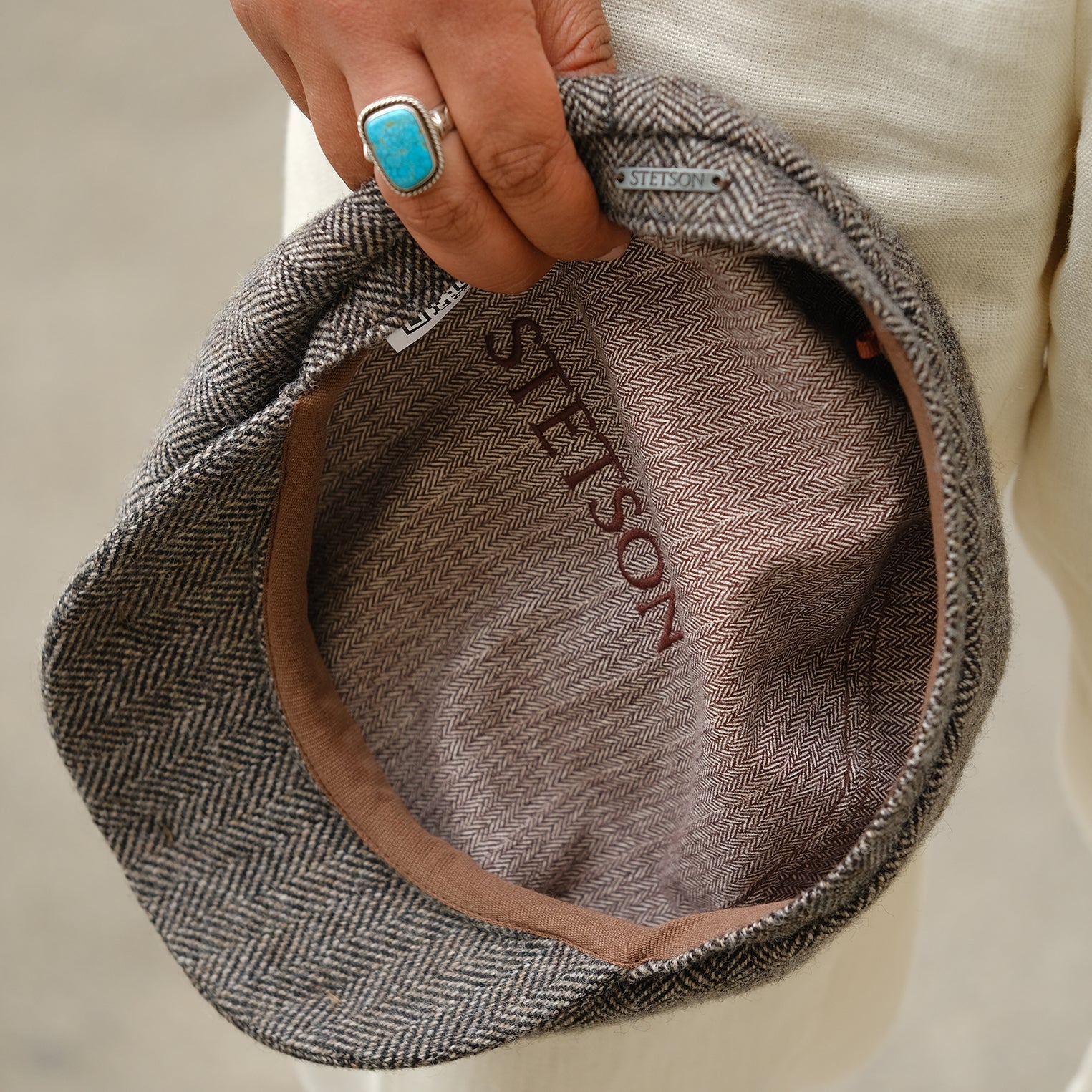 Wool Herringbone Hatteras Grey Herringbone | Stetson