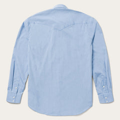 Blue End On End Solid Shirt Blue | Stetson