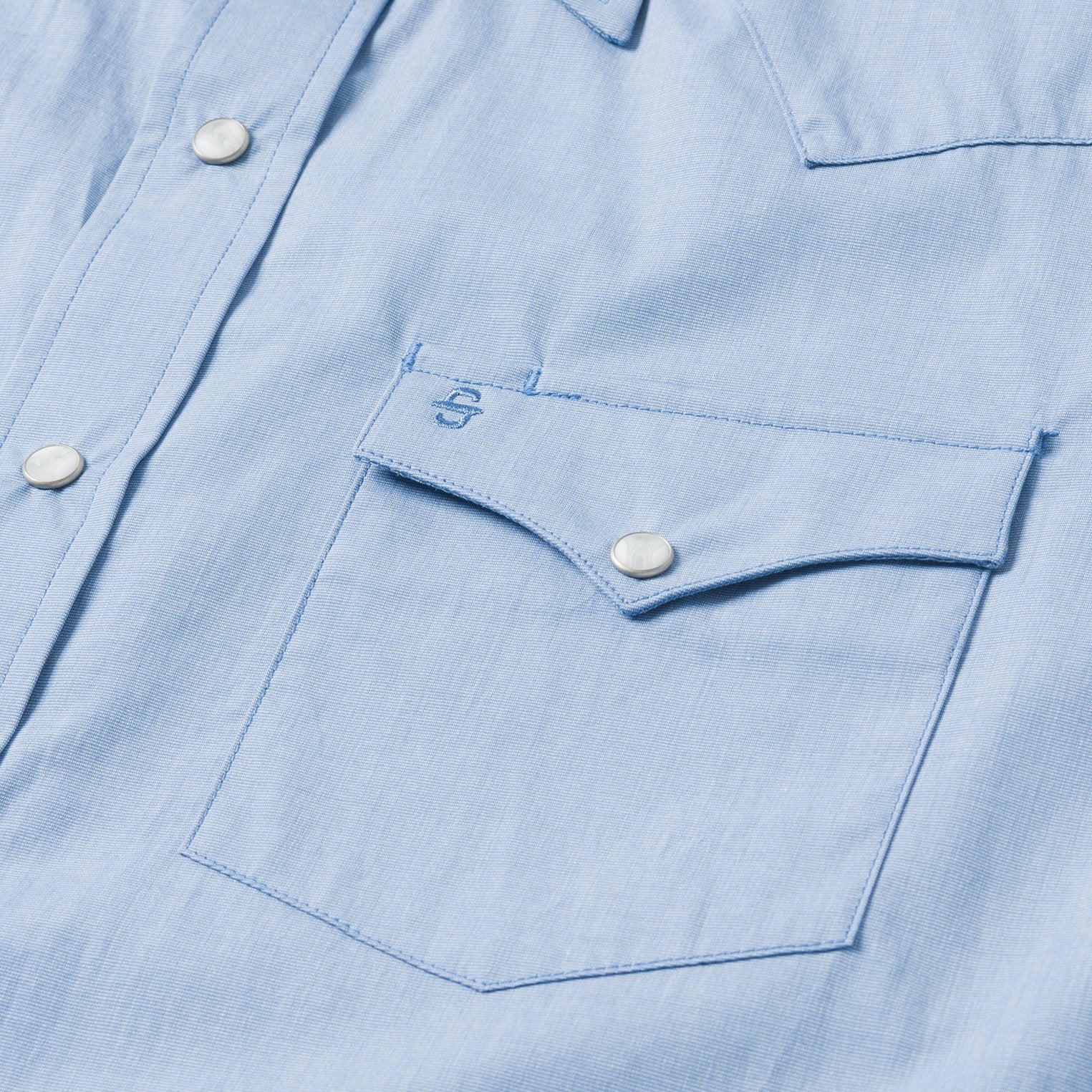 Blue End On End Solid Shirt Blue | Stetson