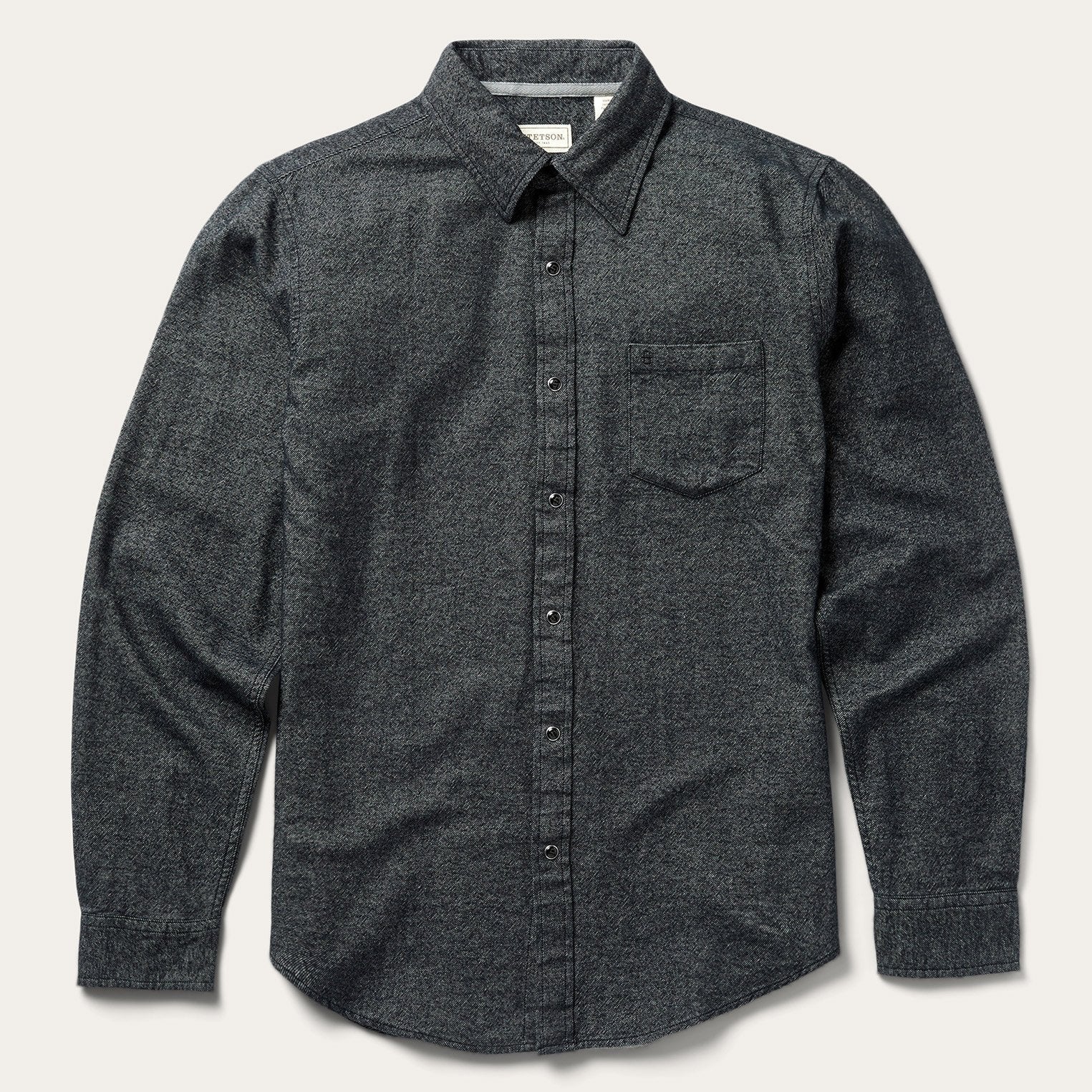 Brushed Twill Western Shirt Black | Stetson
