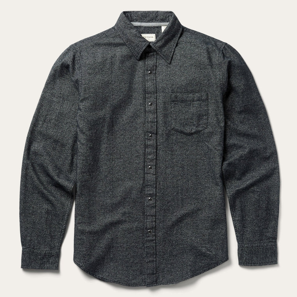 Brushed Twill Western Shirt Black | Stetson