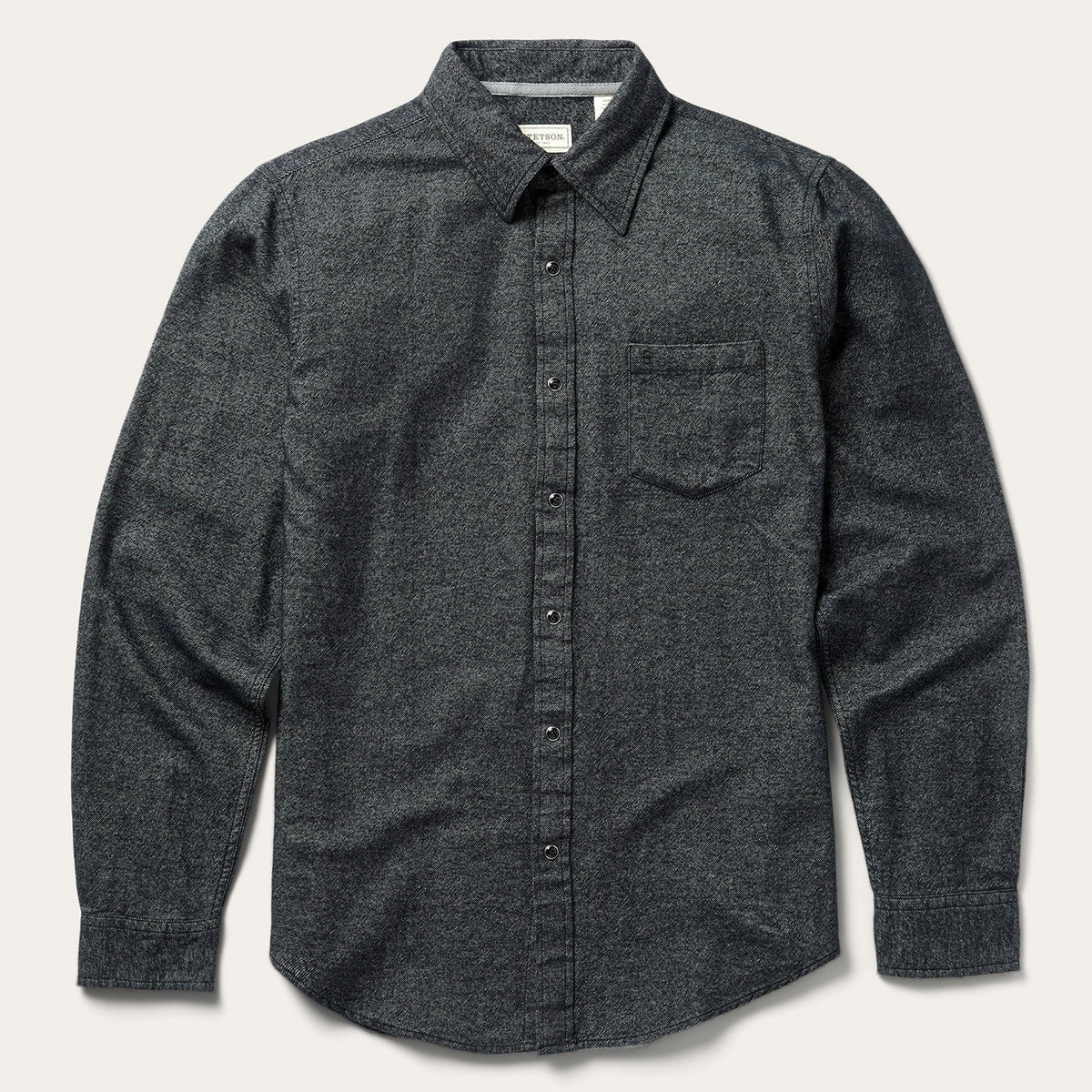 Brushed Twill Western Shirt Black | Stetson