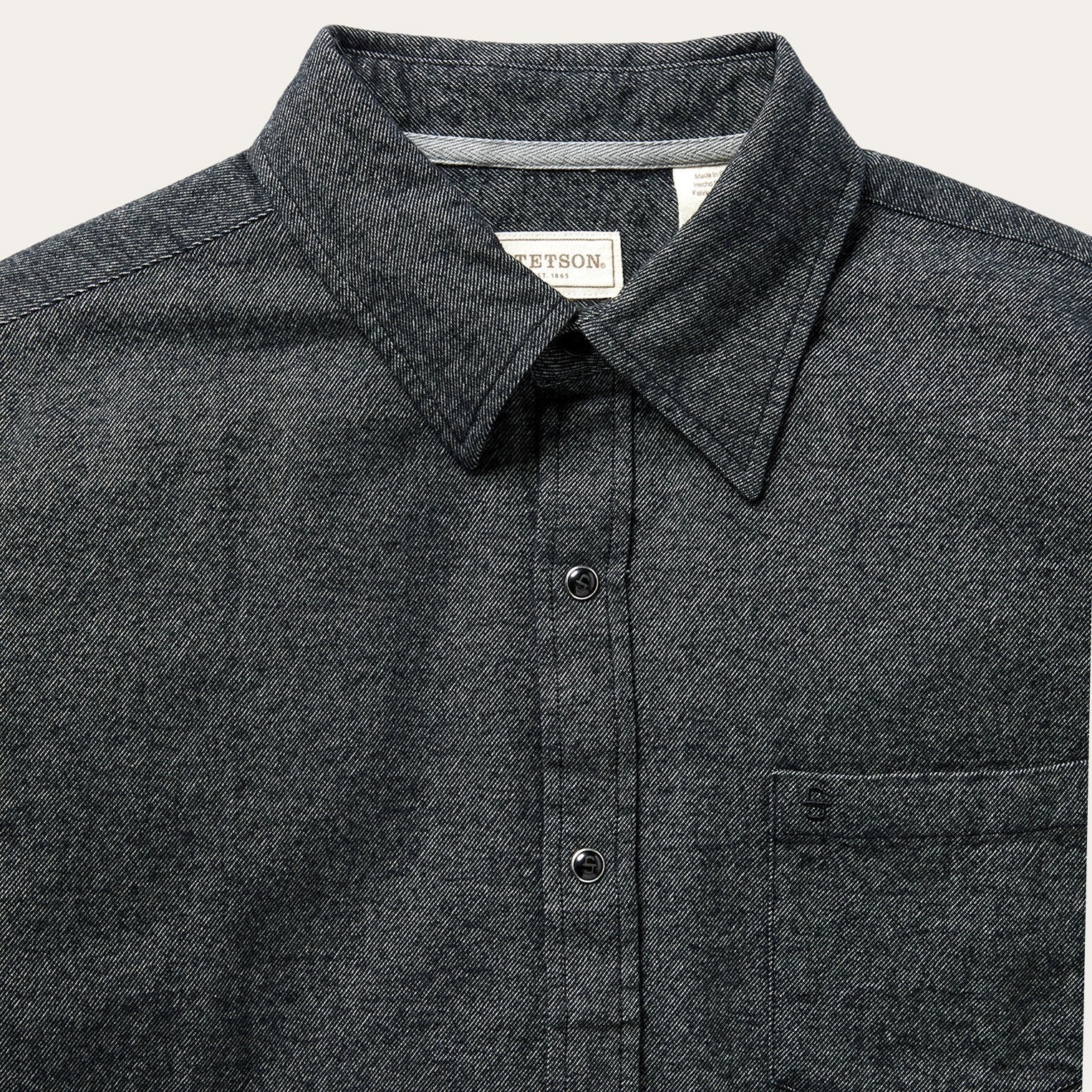 Brushed Twill Western Shirt Black | Stetson