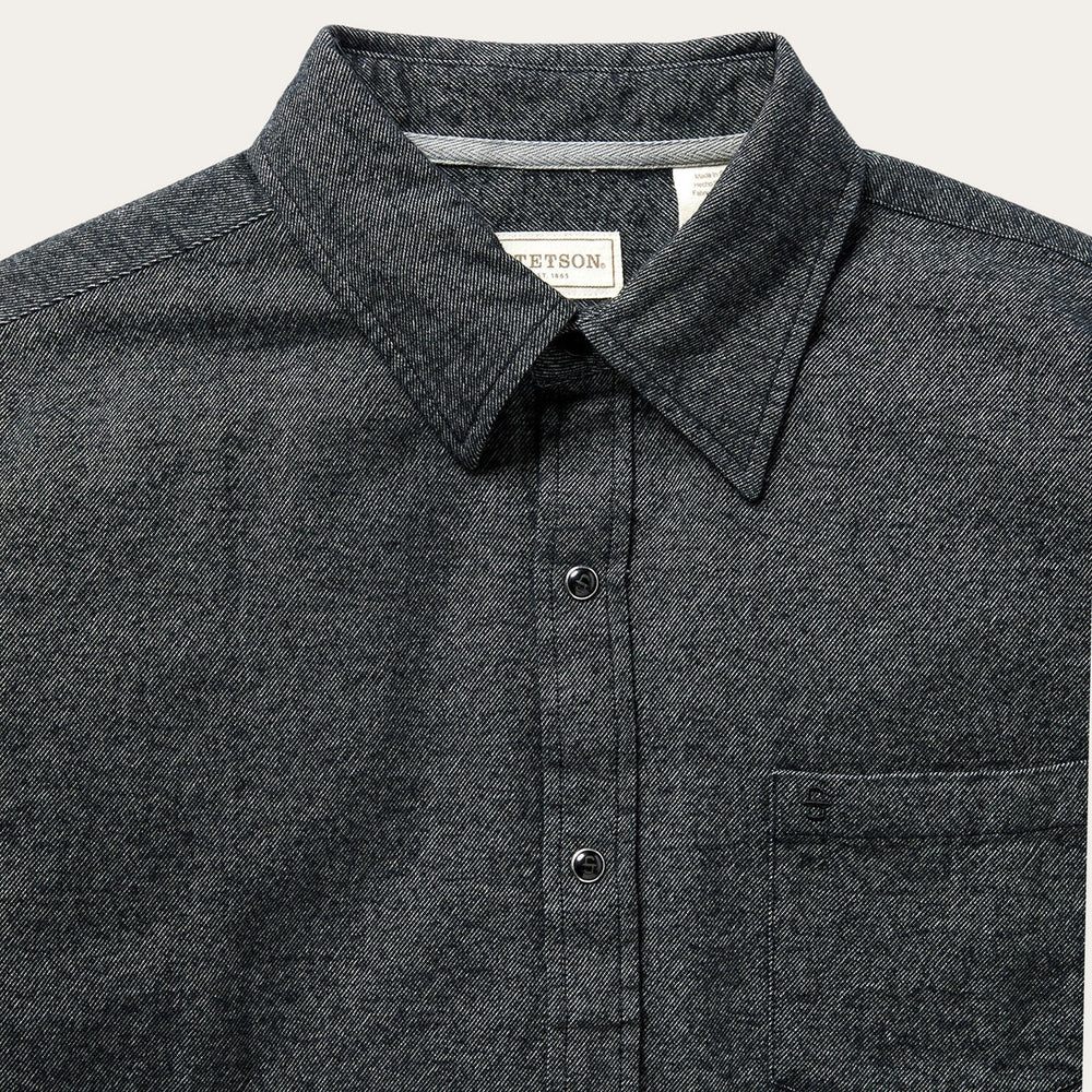Brushed Twill Western Shirt Black | Stetson