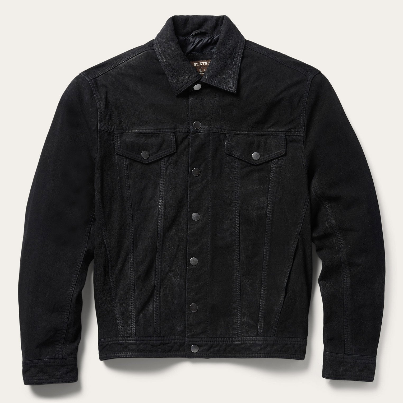 Leather Jean Jacket Black | Stetson