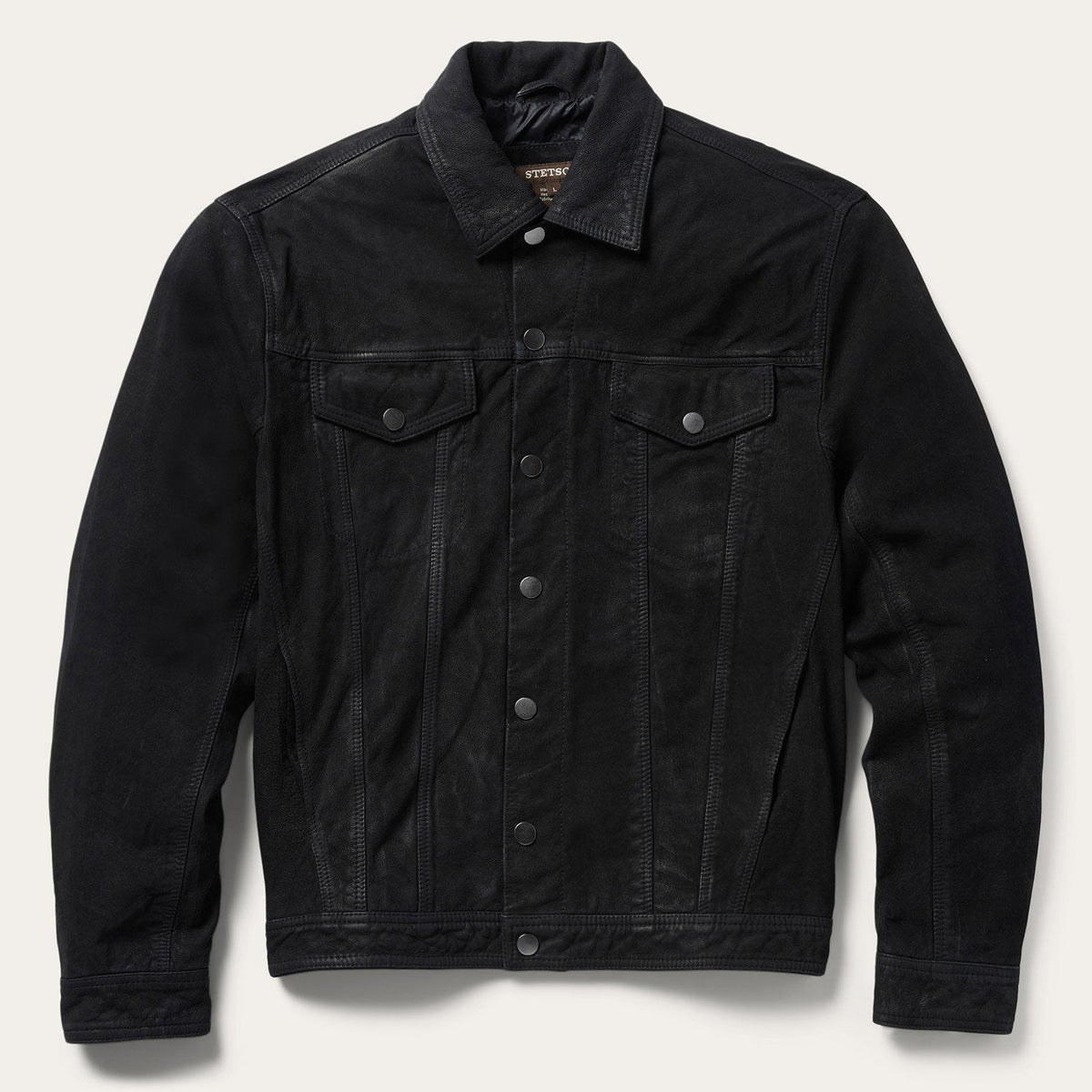Leather Jean Jacket Black | Stetson