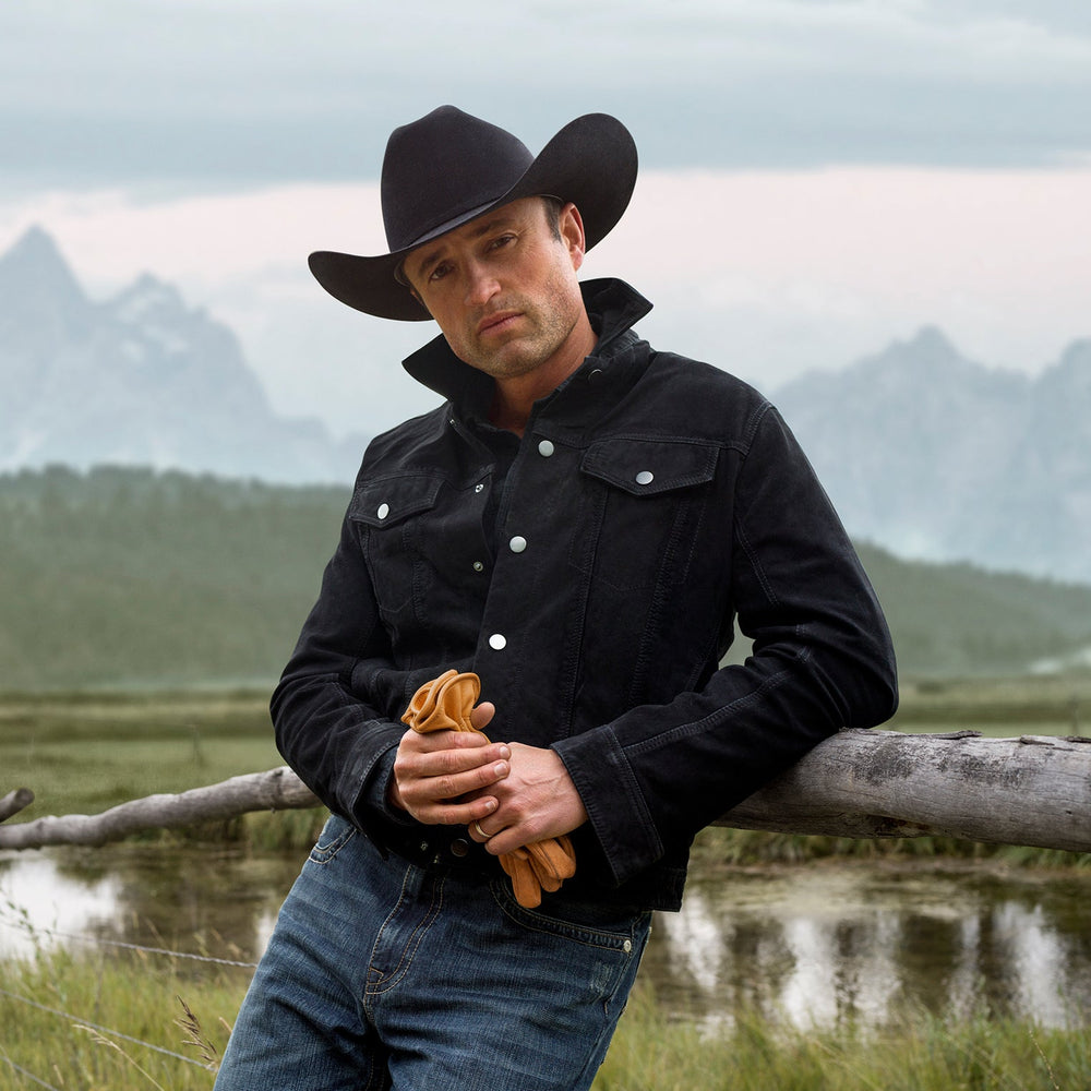 Leather Jean Jacket Black | Stetson