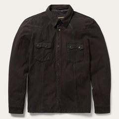 Leather Western Shirt Jacket Brown | Stetson