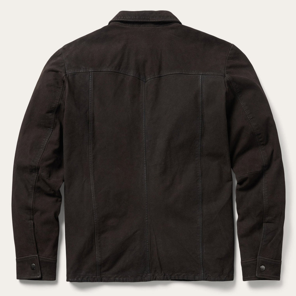 Leather Western Shirt Jacket Brown | Stetson