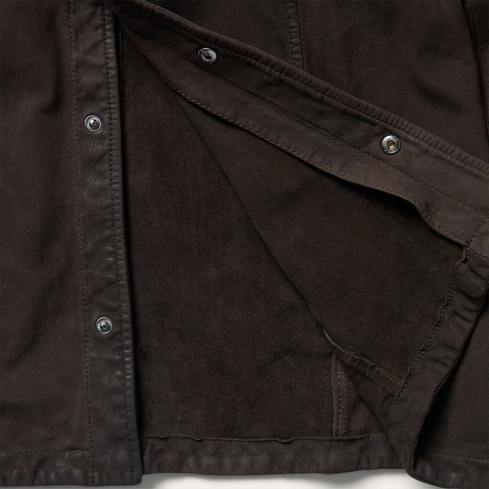 Leather Western Shirt Jacket Brown | Stetson