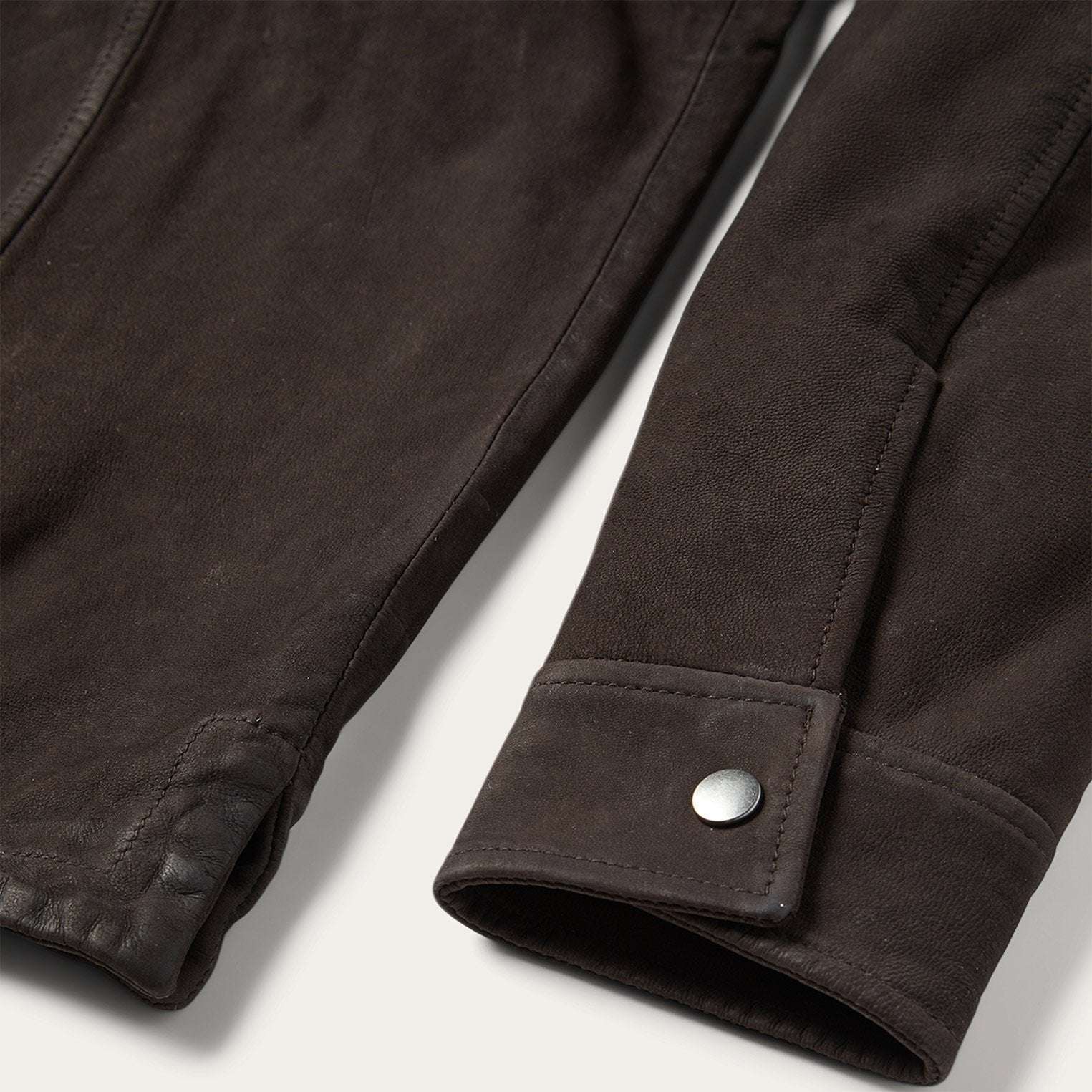 Leather Western Shirt Jacket Brown | Stetson