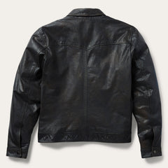 Snap Front Leather Jacket Brown | Stetson