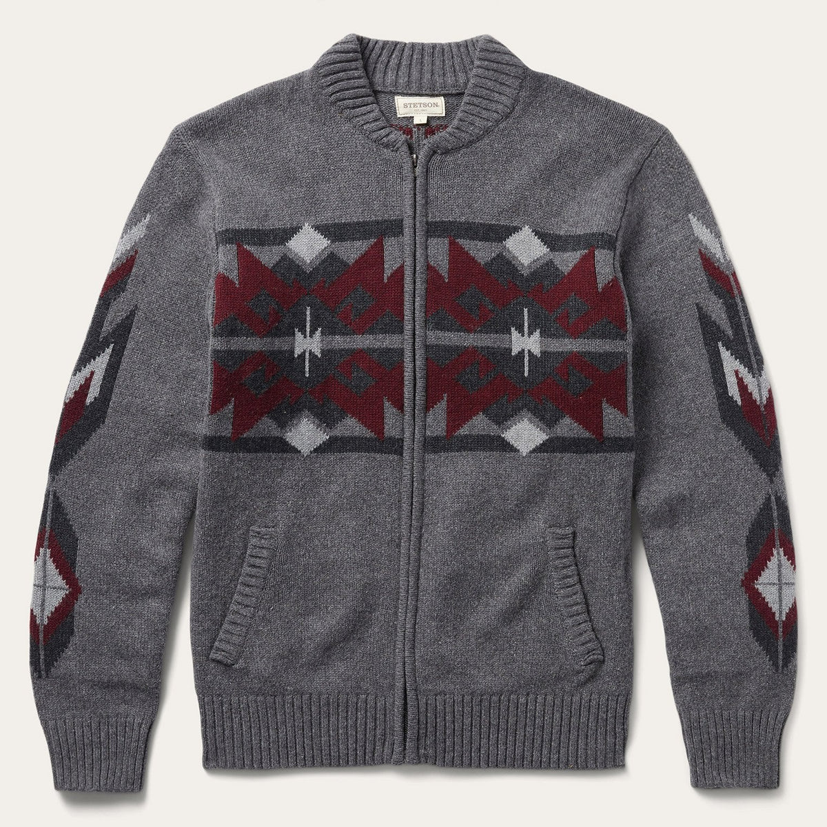 Grey Aztec Cardigan Grey | Stetson