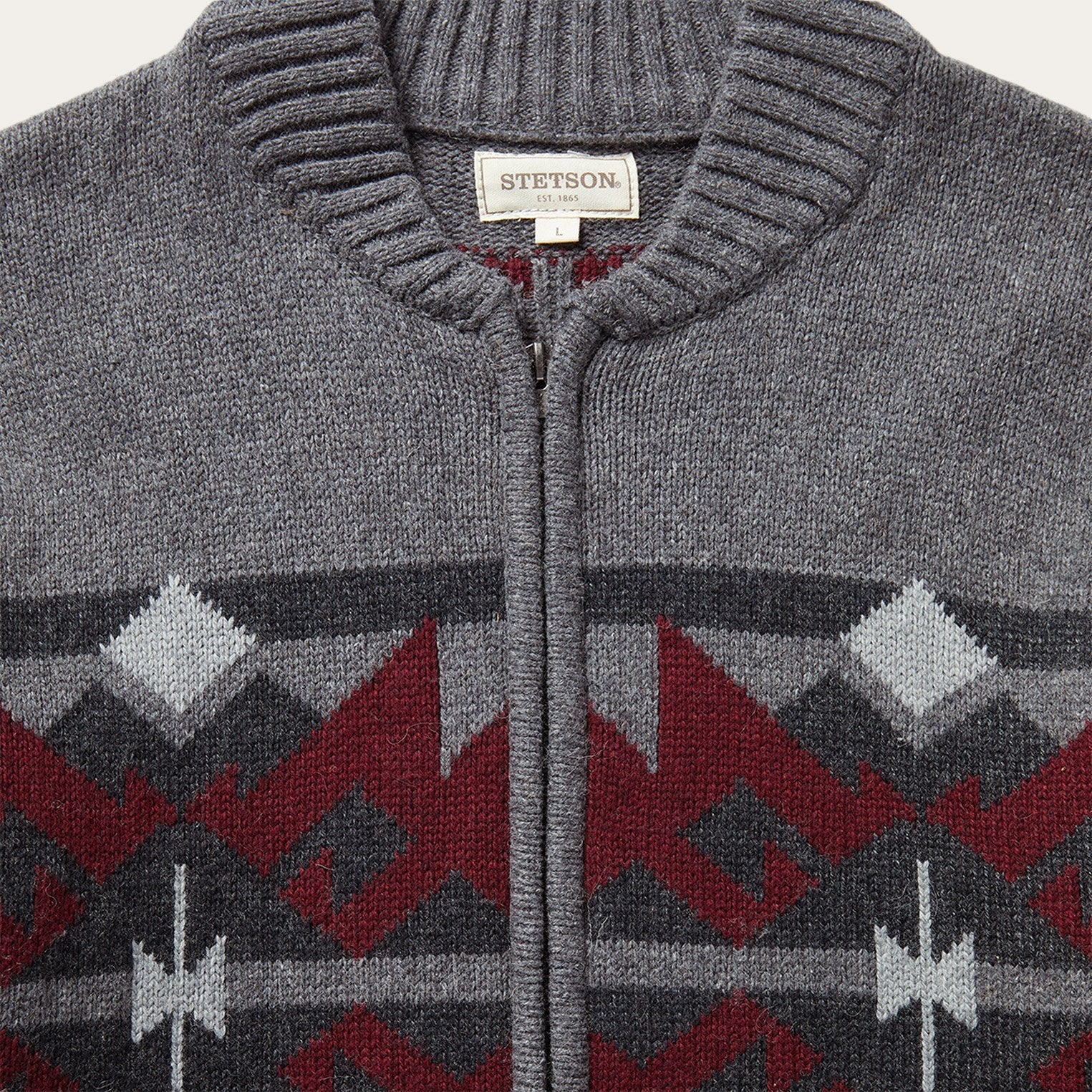 Grey Aztec Cardigan Grey | Stetson