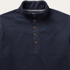 Button-Front Blue Pullover Knit Sweater Blue | Stetson