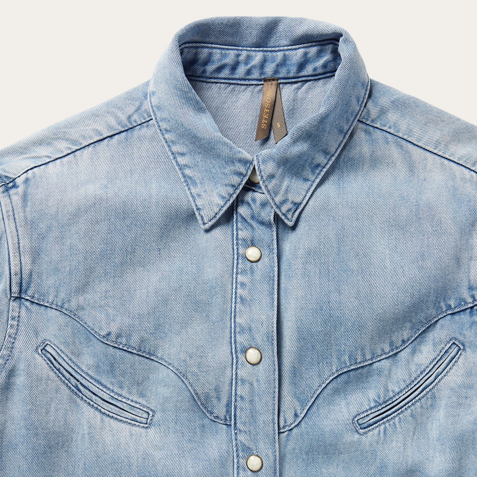 Curved Yoke Western Denim Shirt Blue | Stetson