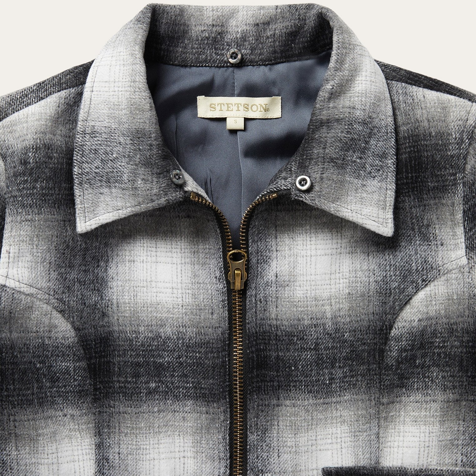 Plaid Cropped Jacket Black | Stetson
