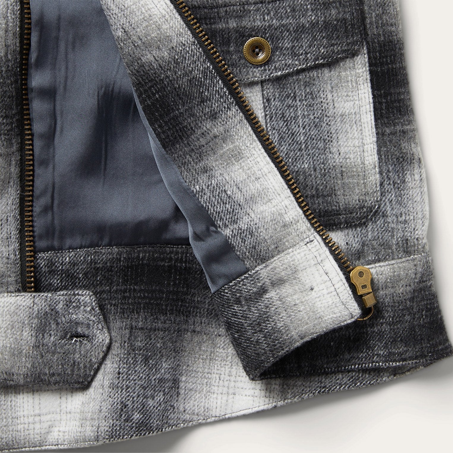 Plaid Cropped Jacket Black | Stetson