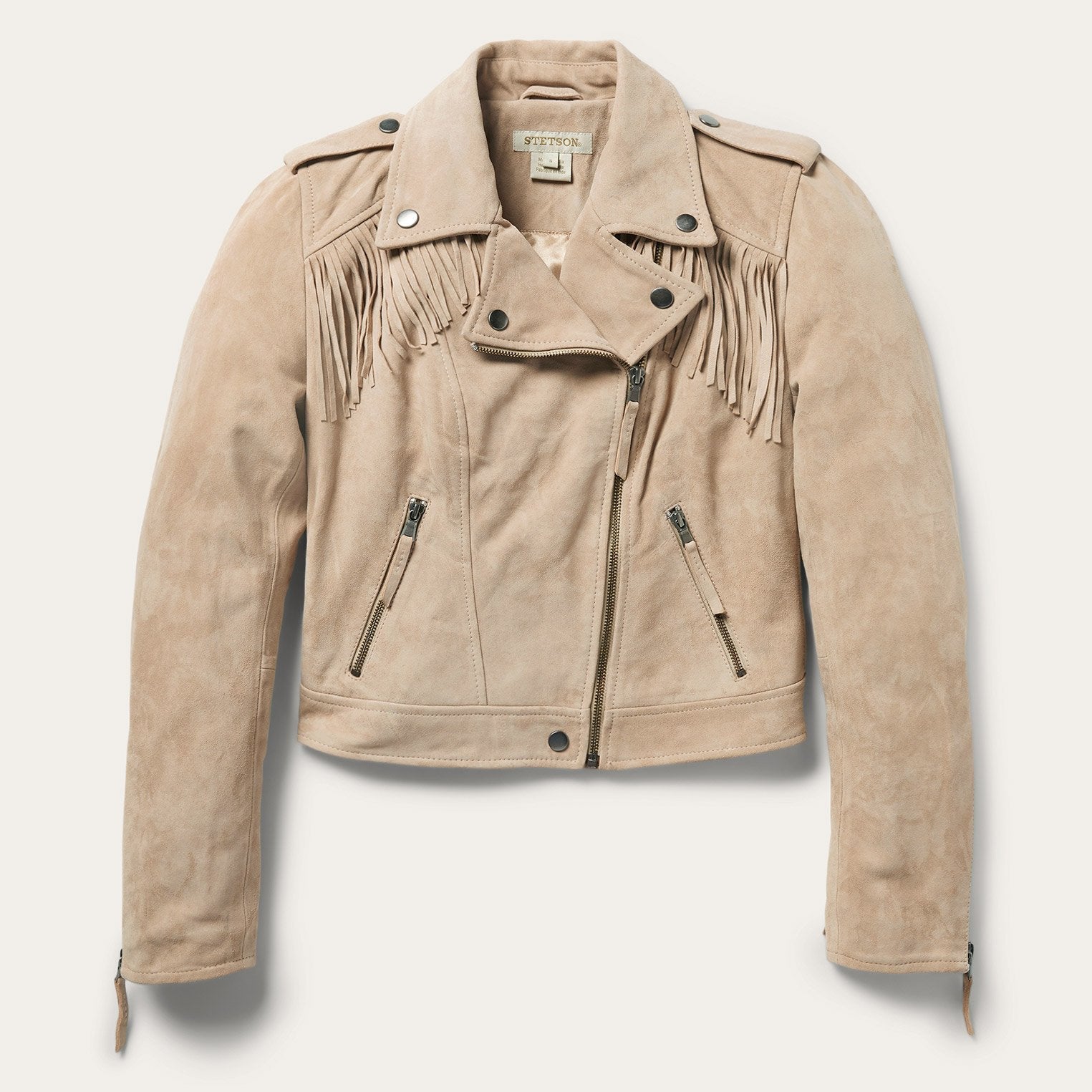 Premium Suede Moto Jacket Tan | Stetson