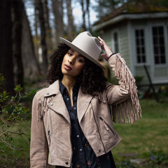Premium Suede Moto Jacket Tan | Stetson