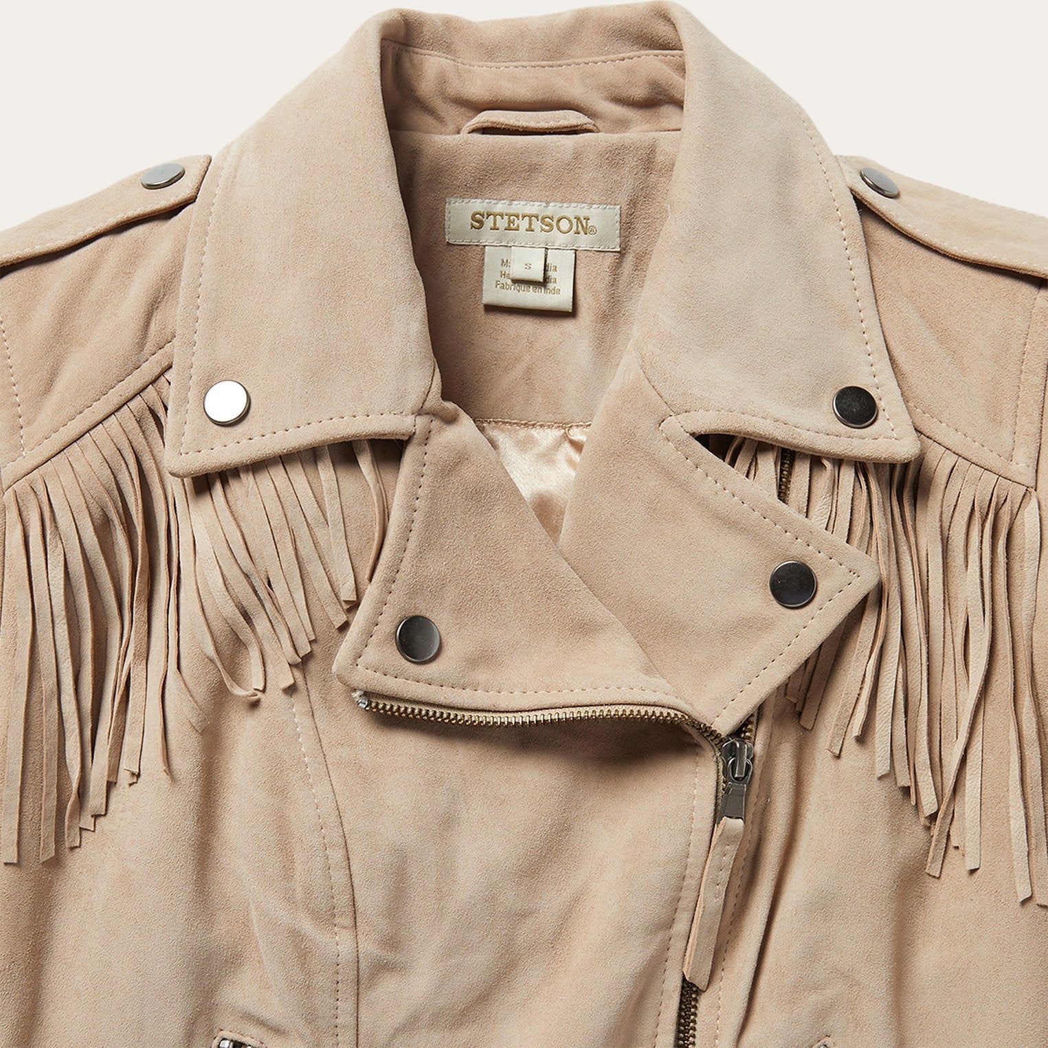 Premium Suede Moto Jacket Tan | Stetson