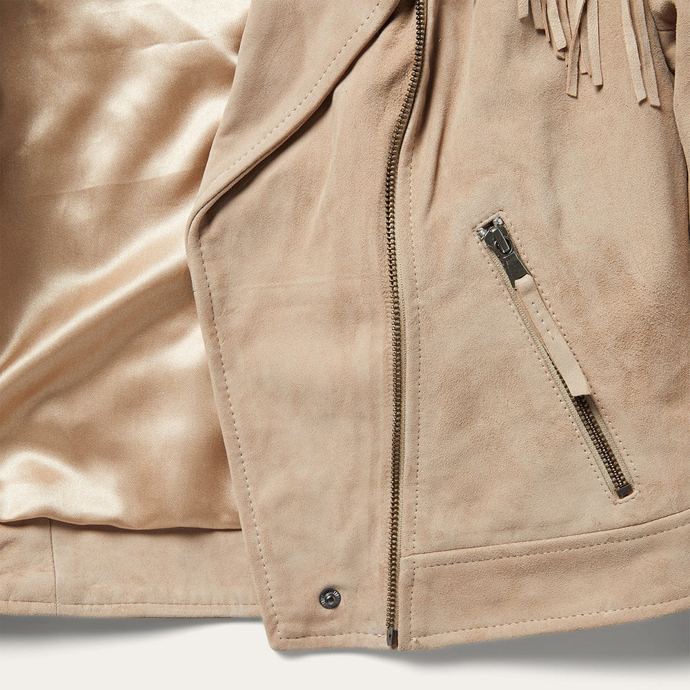Premium Suede Moto Jacket Tan | Stetson