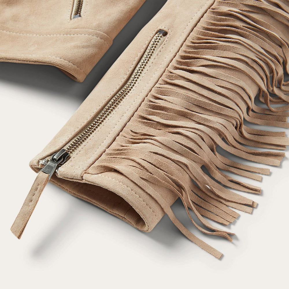 Premium Suede Moto Jacket Tan | Stetson