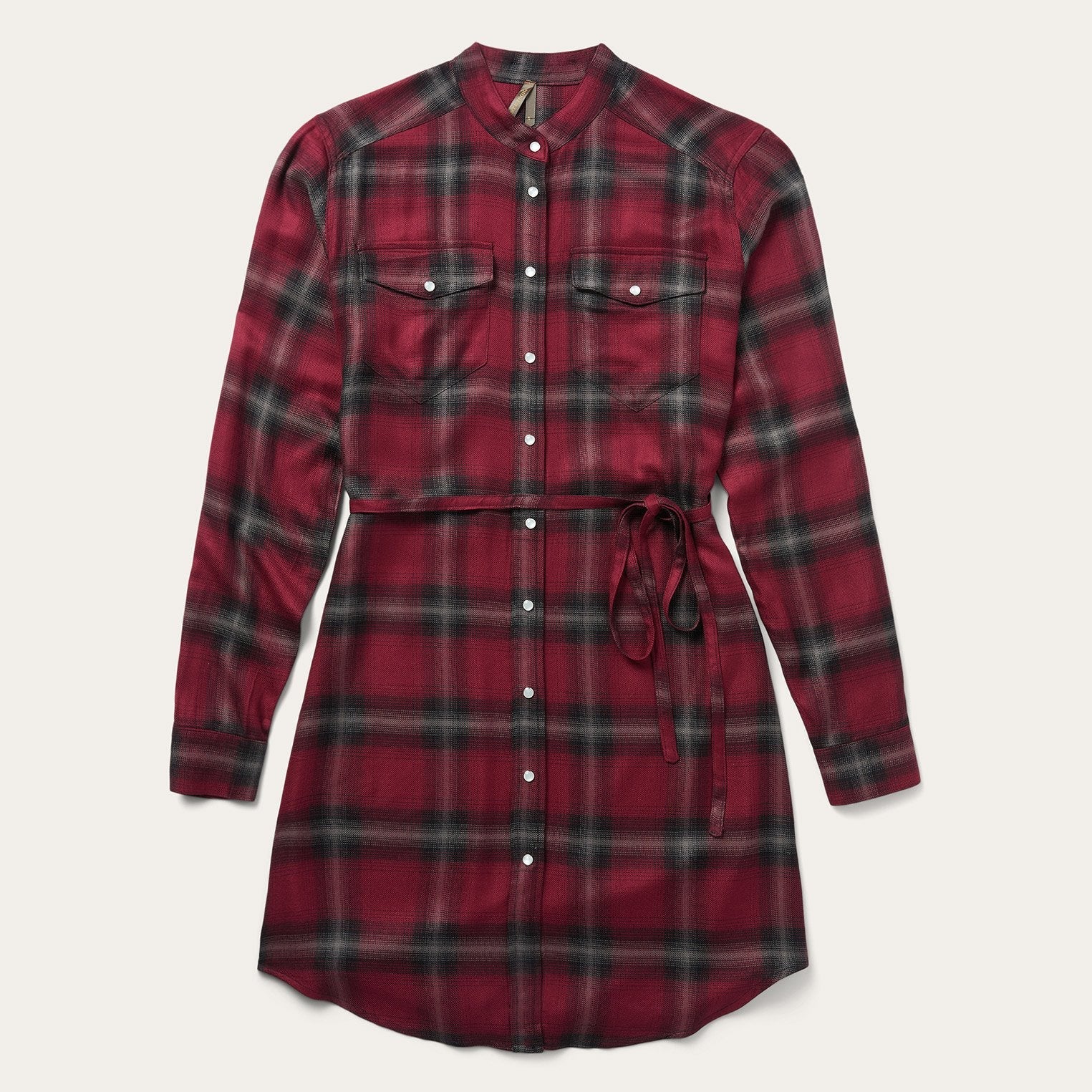 Harvest Plaid Tie Dress Wine | Stetson