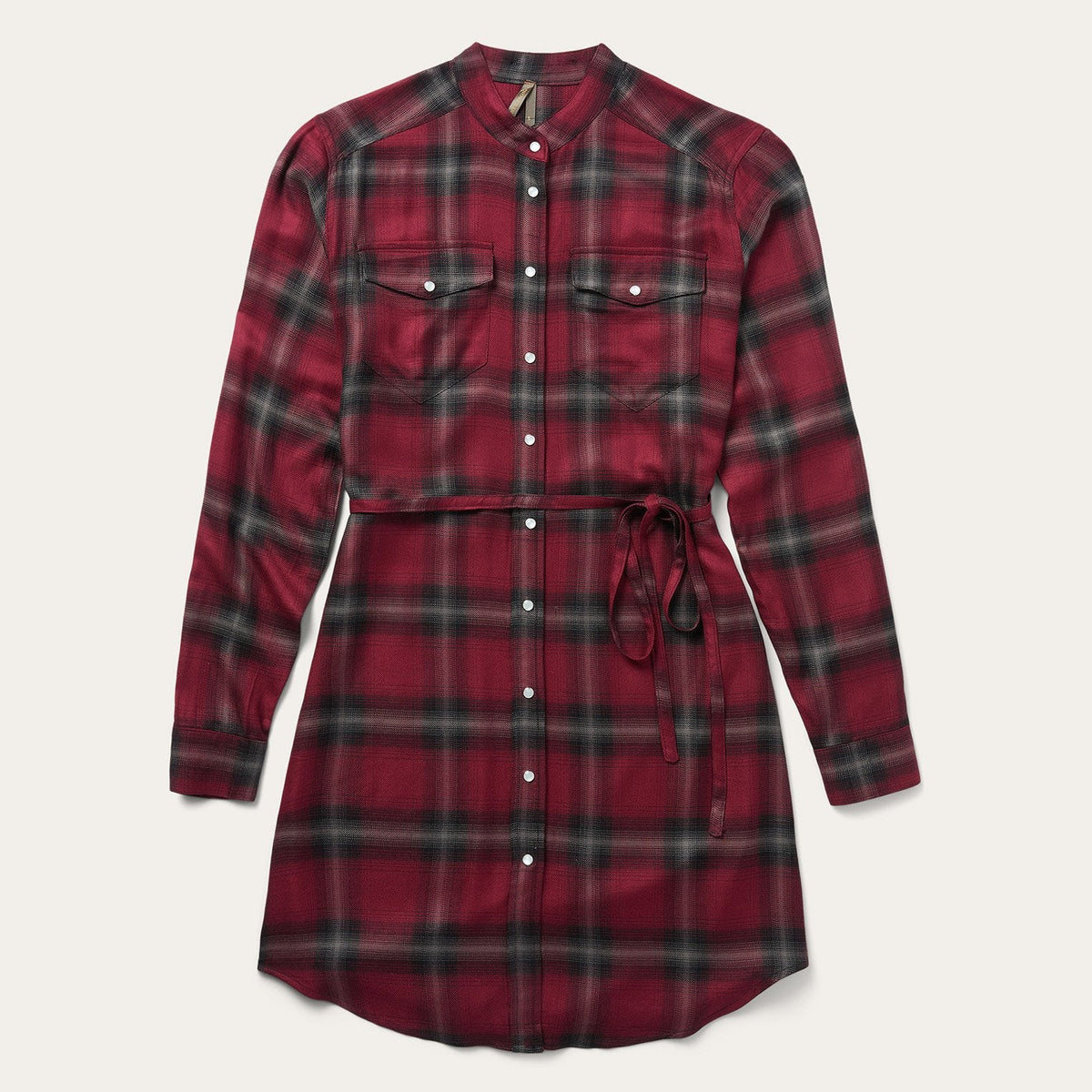 Harvest Plaid Tie Dress Wine | Stetson