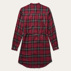 Harvest Plaid Tie Dress Wine | Stetson