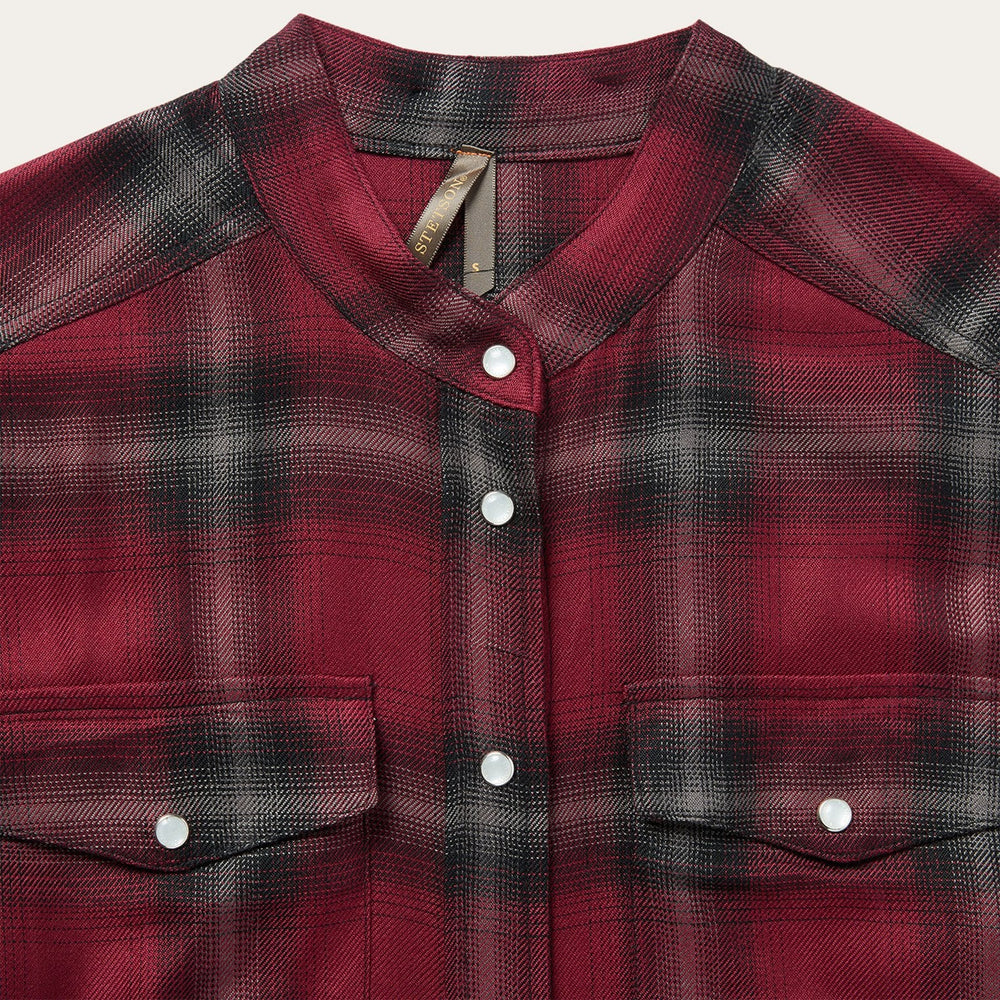 Harvest Plaid Tie Dress Wine | Stetson
