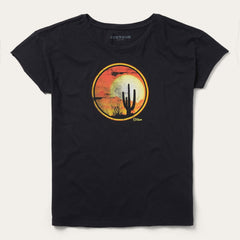 Sunset Saguaro Graphic Tee Black | Stetson