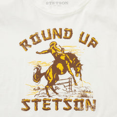 "Round Up" Stetson Vintage Tee White | Stetson