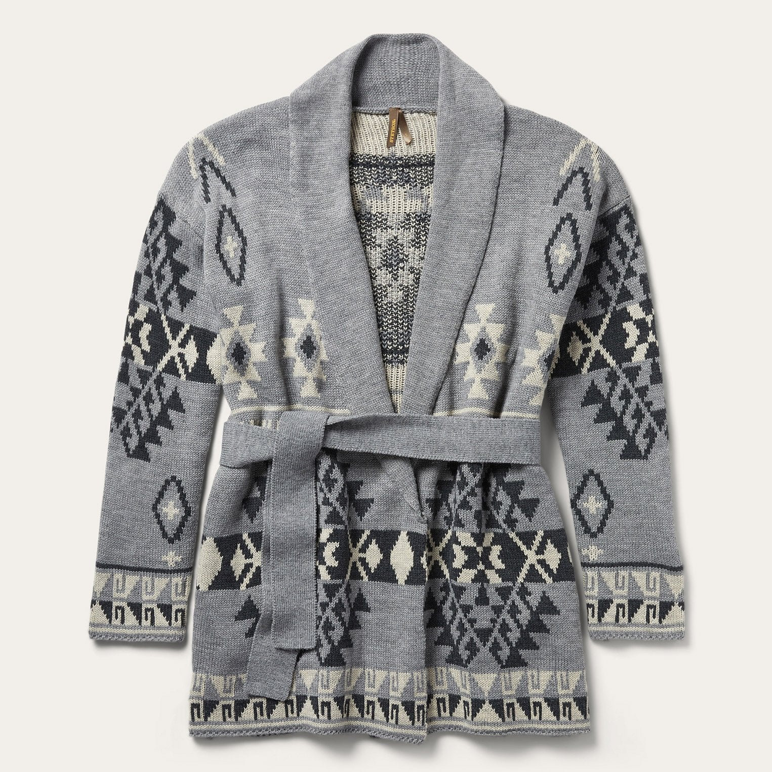 Chunky Knit Tie Sweater in Grey Grey | Stetson