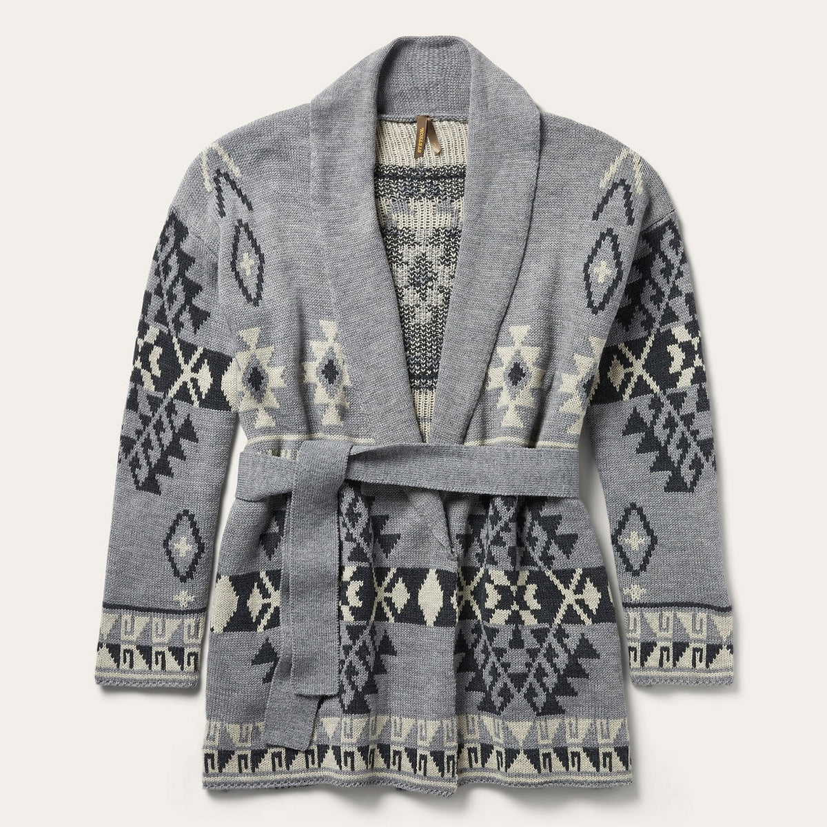 Chunky Knit Tie Sweater in Grey Grey | Stetson