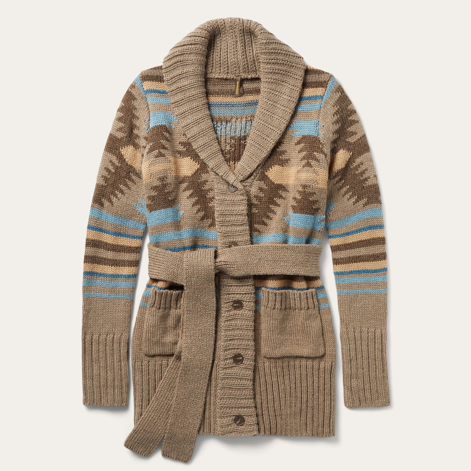 Chunky Knit Tie Sweater in Brown Wine | Stetson
